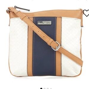 Nautica Navy and Tan Crossbody Bag